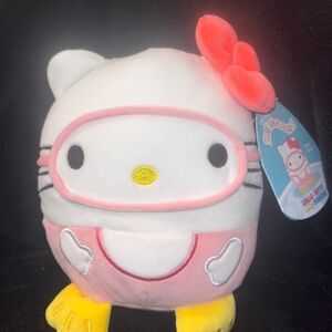 Hello Kitty Scuba Squishmallow Toy - Pink and White